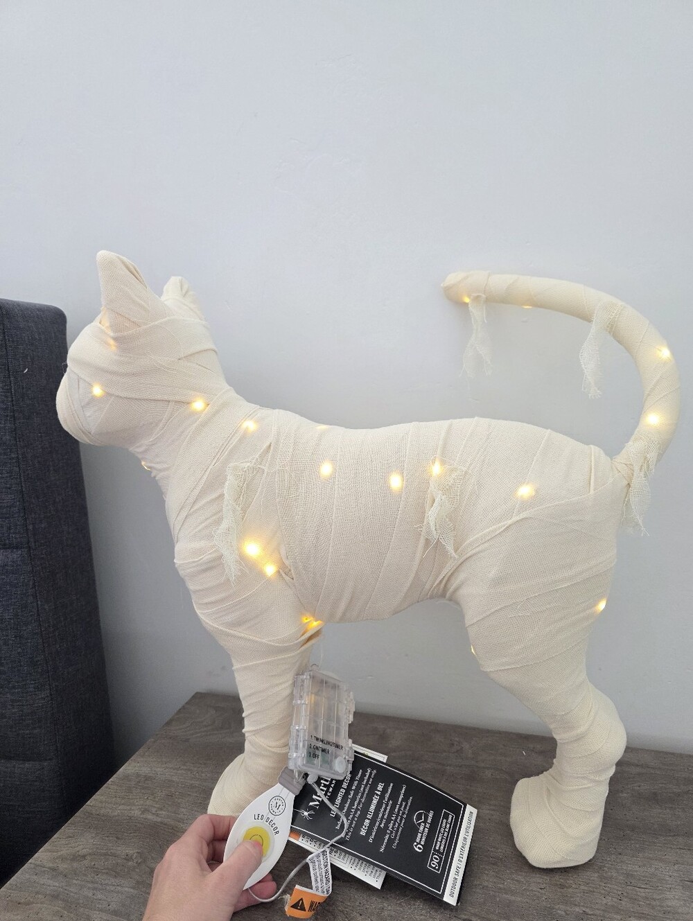Martha Stewart Halloween Mummy Cat Light Up Decor New - Picture 2 of 9